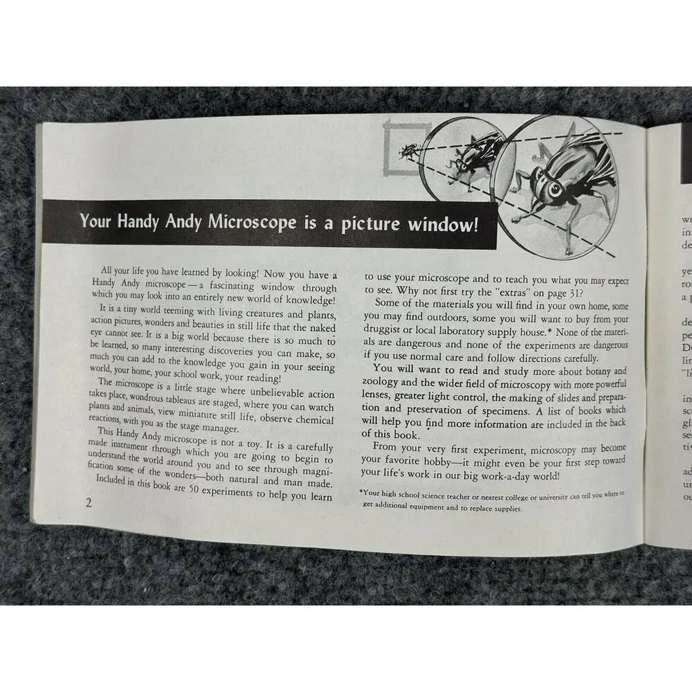 VTG Skil Craft‎ Precision Microscope Set Rare No.80 Handy Andy 1954 Kids Science